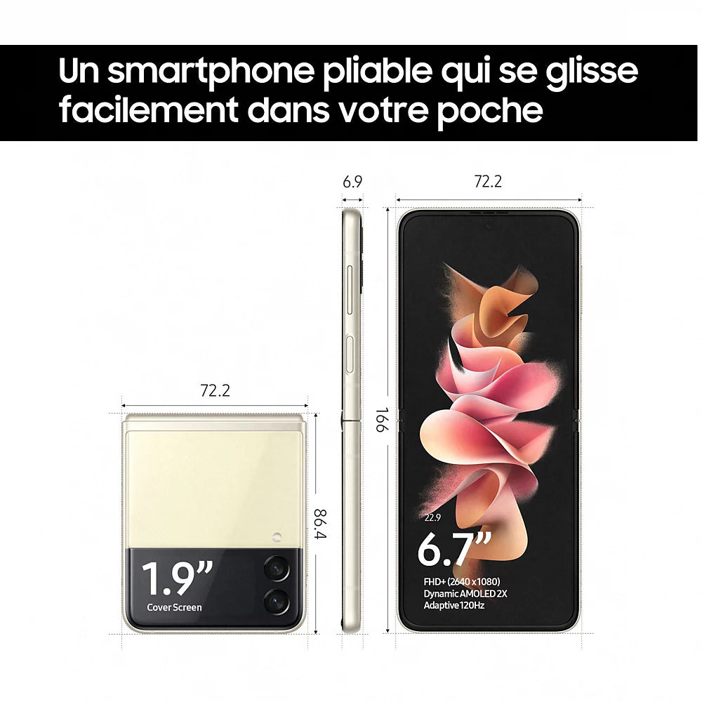 Galaxy Z Flip 3 5G Crème - recondiphone.com